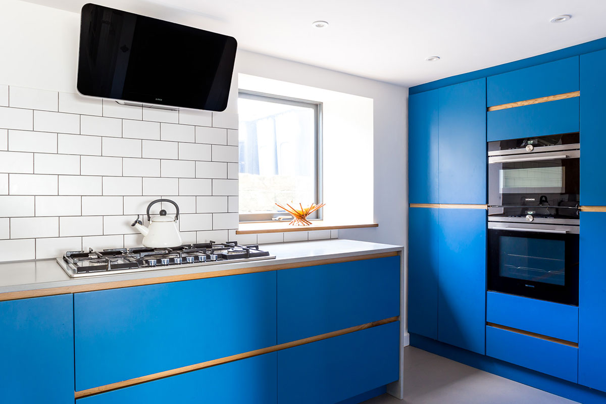 Electric Blue Kitchen Cabinets