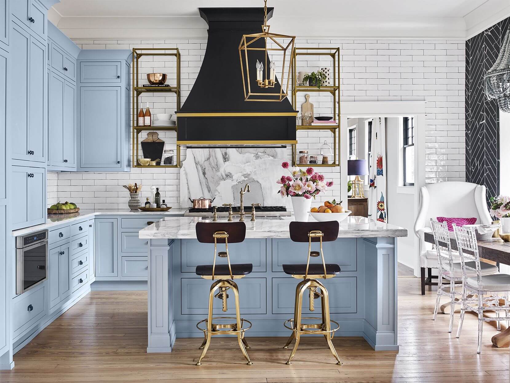 Powder Blue kitchen cabinets